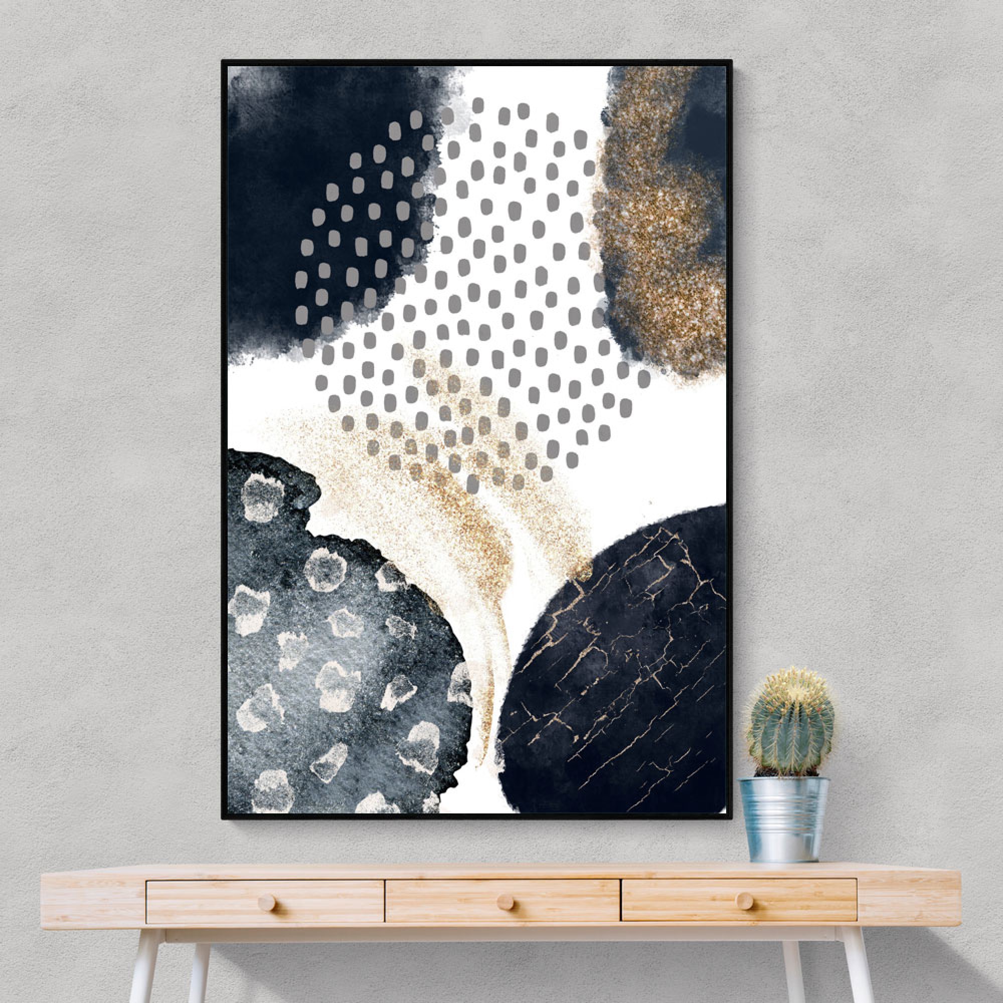 Abstract Black and Gold 3 Wall Art